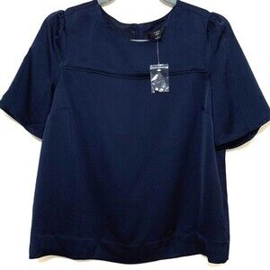 J. Crew navy blue top  short bell sleeve blouse  size 4